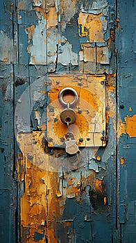 Unscrew The Locks From the Rusty Doors Unscrew the Doors Themselves From Their Jambs Blurry Background