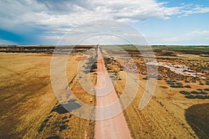 Unsealed road in Australian outback.