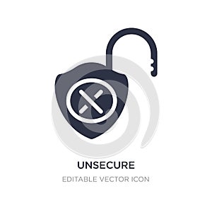 unsecure icon on white background. Simple element illustration from Security concept