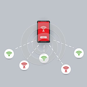 Unsecured Public Wireless Hotspots Design - Wifi Security Breaches, Business Cybercrime Concept