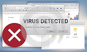 Unsecured Virus Detected Hack Unsafe Concept photo