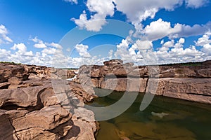 Unseen Thailand stone canyon  at Sam Pan Bok in Mae Kong river. Ubonratchathani Province ,Thailand