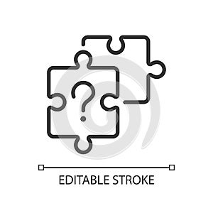 Unsolved puzzle linear icon