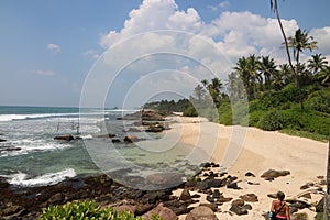 Unspoiled tropical beach in Sri Lanka.