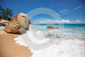 Unspoiled tropical beach in Sri Lanka.