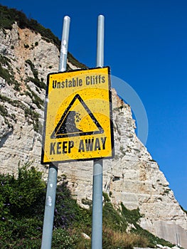 Unstable Cliffs Keep Away Sign