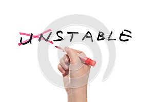 Unstable to stable concept photo