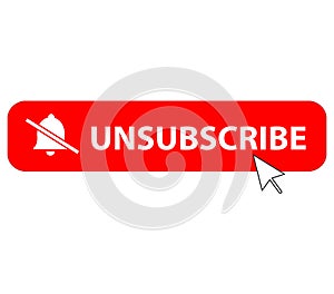 Unsubscribe icon on white background. flat style. text box unsubscribe button. unsubscribe symbols