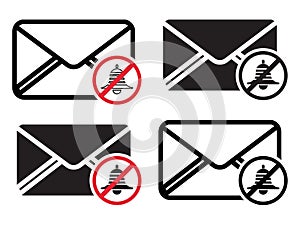 Unsubscribe message / mail notification - flat vector icon for the apps or website