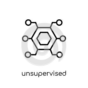 Unsupervised learning icon. Trendy modern flat linear vector Uns