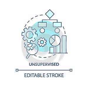 Unsupervised turquoise concept icon
