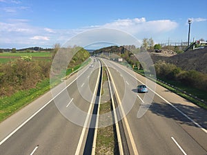 Unsurpassed road and highway passing through the hills