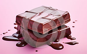 Unsweetened Chocolate Pink Backdrop -Generative Ai photo