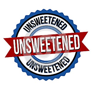 Unsweetened label or sticker