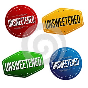 Unsweetened sticker or label set photo