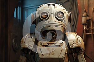 Unswerving Robot digital guard. Generate Ai