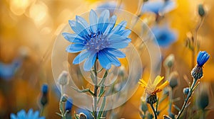 Untamed Beauty: Blue Wildflower in Natural Habitat