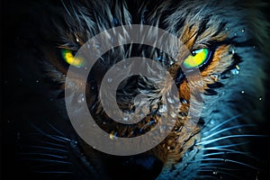 Untamed spirit Wild nature predators face, eyes, and graphic art