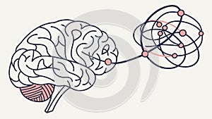 Untangling complex thoughts for clarity and problem-solving. vector design Generative AI