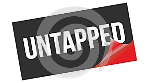 UNTAPPED text on black red sticker stamp
