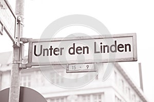 Unter den Linden Street Sign, Berlin