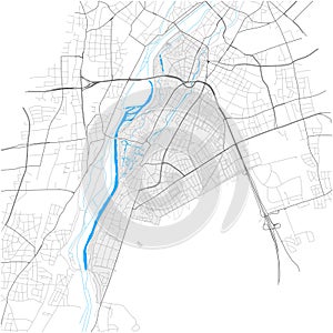 Untergiesing-Harlaching, MÃ¼nchen, Deutschland high detail vector map