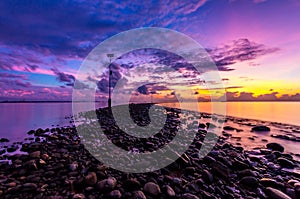 Blue hour at Untia Harbour Makassar photo