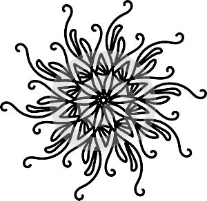 Mandala flower with lines