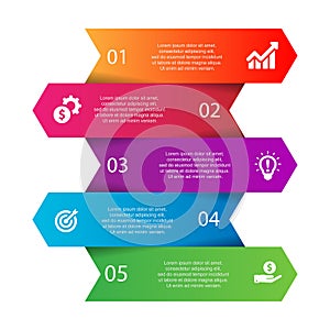 Infographic vector concept chronological entreprise colore in flat design photo