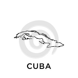 Cuba map icon vector trendy