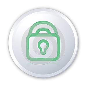 3d button lock white clean