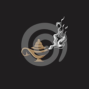 Lamp Smoke Aladdin Objective Creative Logo photo