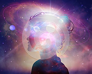 Woman Head Universe Inspiration Enlightenment Spiritual awakening photo