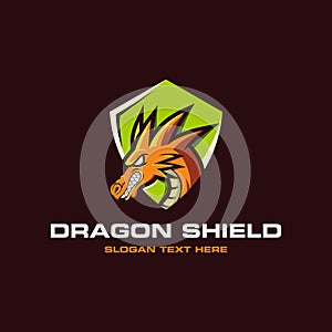 Dragon Shield Animal Legend Illustration Vector Logo