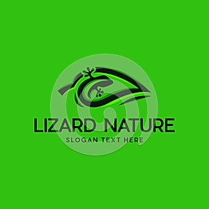 Lizard Leaf Nature Illustration Modern Business Logo