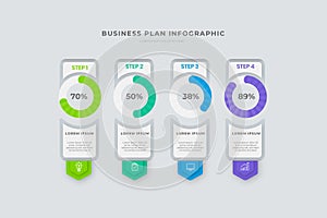 Business Plan Infographic Circle Progress Elements Templates