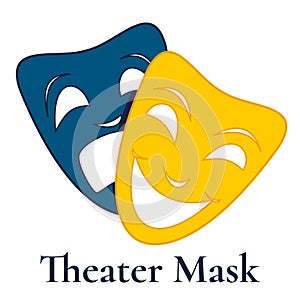 Theater Mask vector icons emotional face