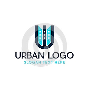 Letter U City Modern Abstract Business Creative Logo