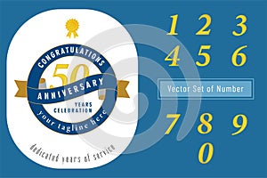 Set Number of Anniversary Celebration Logotype Vector