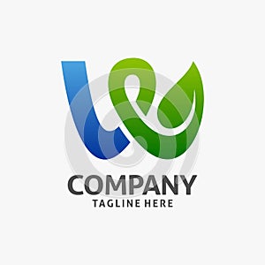 Letter W leaf logo design