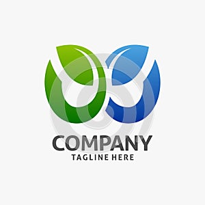 Letter W leaf logo design
