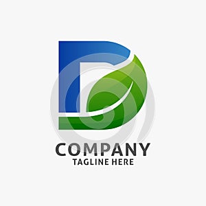 Letter D leaf logo design
