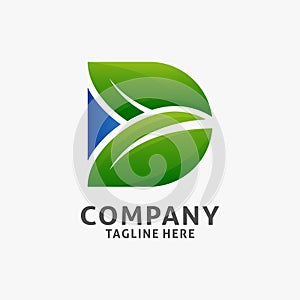 Letter D leaf logo design
