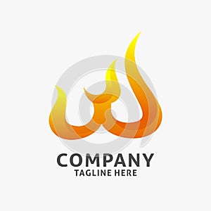 Letter W fire logo design