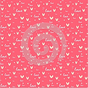 Pattern for Valentine`s Day simple heart seamless design