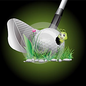 worm in golf ball