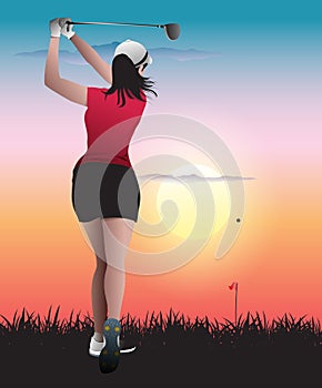 play golf in the evening