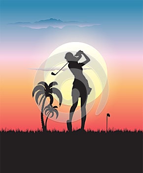 Play golf in the evening,