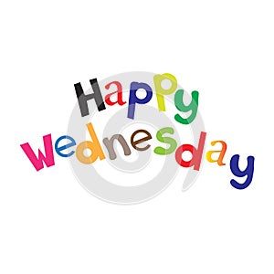 Happy Wednesday Multicolored text Vector