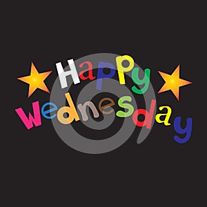 Happy Wednesday Multicolored text Vector